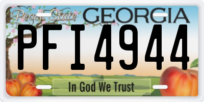 GA license plate PFI4944