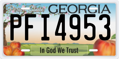 GA license plate PFI4953