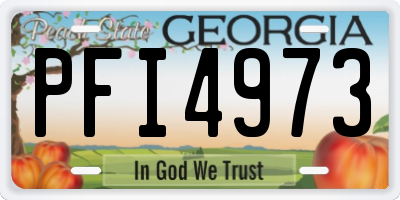 GA license plate PFI4973