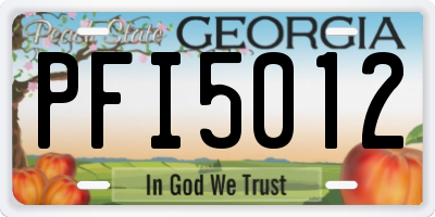 GA license plate PFI5012