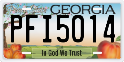 GA license plate PFI5014