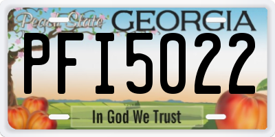 GA license plate PFI5022