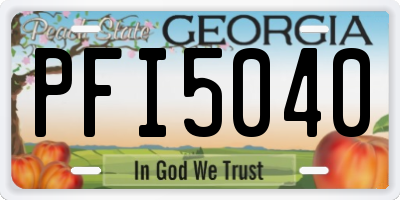 GA license plate PFI5040