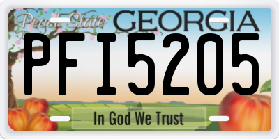 GA license plate PFI5205