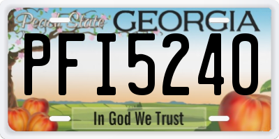 GA license plate PFI5240