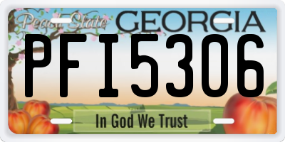 GA license plate PFI5306