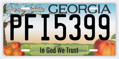 GA license plate PFI5399