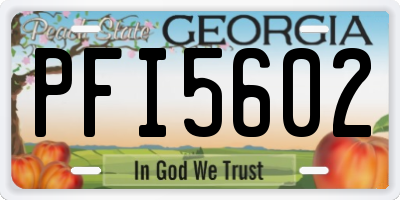 GA license plate PFI5602