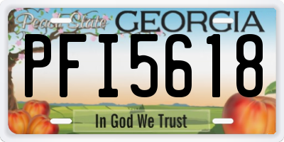 GA license plate PFI5618