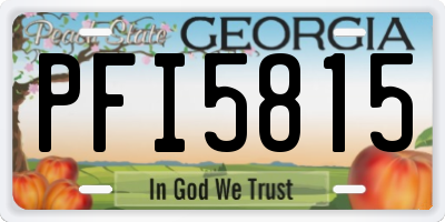 GA license plate PFI5815