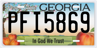 GA license plate PFI5869