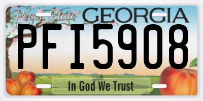 GA license plate PFI5908