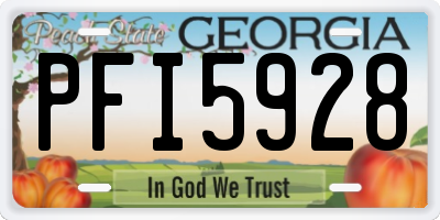 GA license plate PFI5928