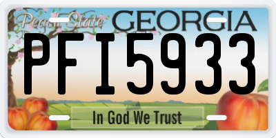 GA license plate PFI5933