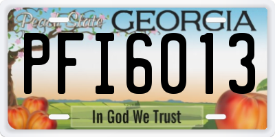 GA license plate PFI6013