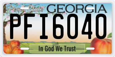 GA license plate PFI6040