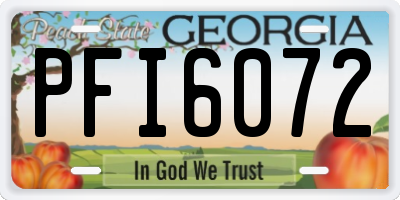 GA license plate PFI6072