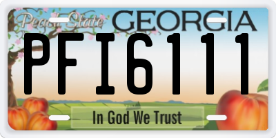 GA license plate PFI6111
