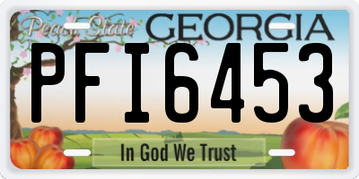GA license plate PFI6453