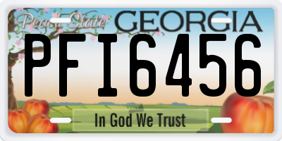 GA license plate PFI6456