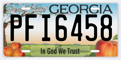 GA license plate PFI6458
