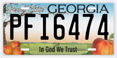 GA license plate PFI6474