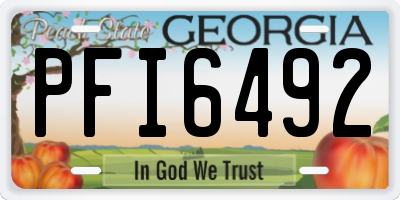 GA license plate PFI6492