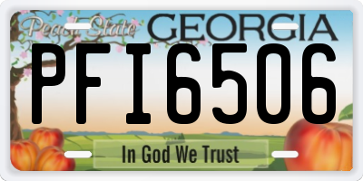GA license plate PFI6506