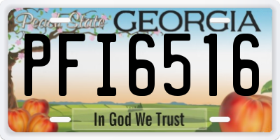 GA license plate PFI6516