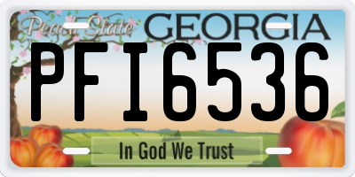 GA license plate PFI6536