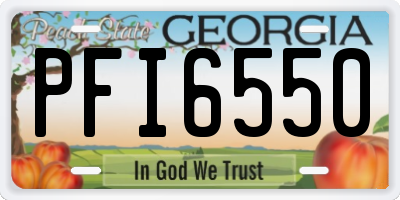 GA license plate PFI6550