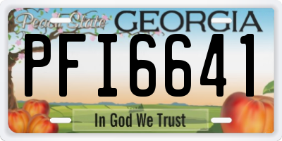 GA license plate PFI6641