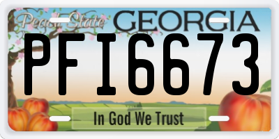 GA license plate PFI6673