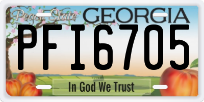 GA license plate PFI6705