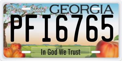 GA license plate PFI6765