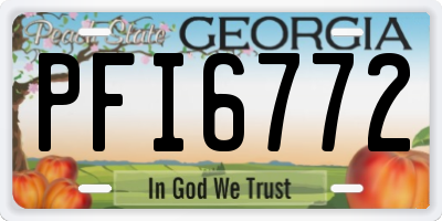 GA license plate PFI6772