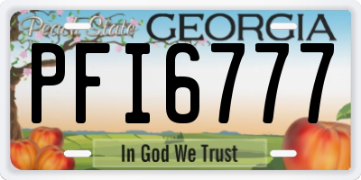 GA license plate PFI6777