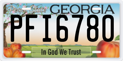 GA license plate PFI6780