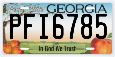 GA license plate PFI6785
