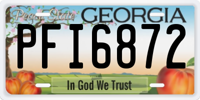 GA license plate PFI6872