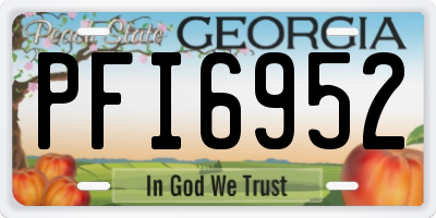 GA license plate PFI6952