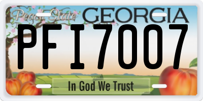 GA license plate PFI7007