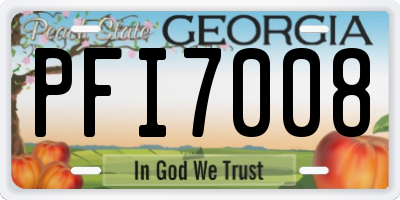 GA license plate PFI7008