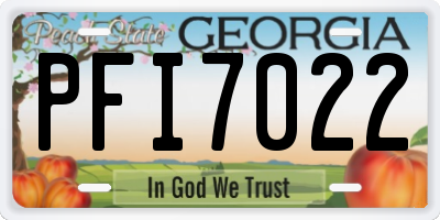 GA license plate PFI7022