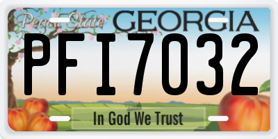 GA license plate PFI7032