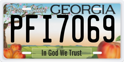 GA license plate PFI7069