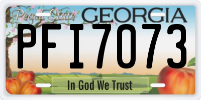 GA license plate PFI7073
