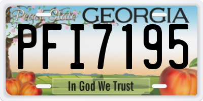 GA license plate PFI7195