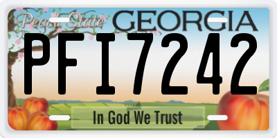 GA license plate PFI7242