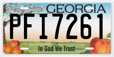 GA license plate PFI7261